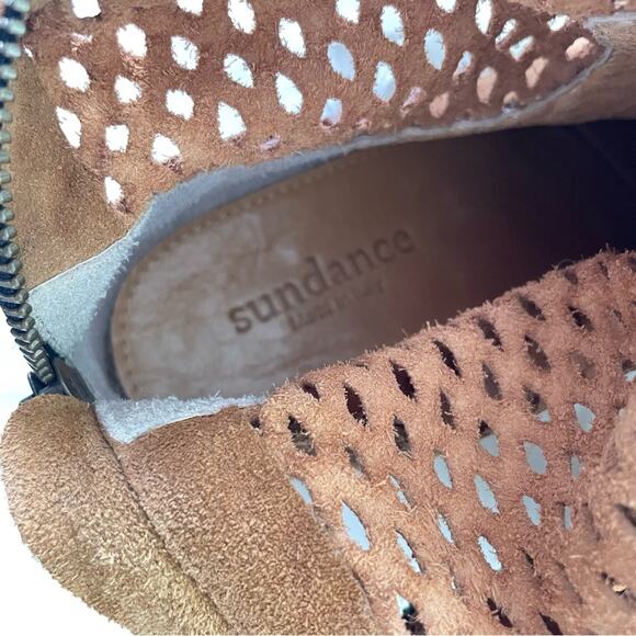 Sundance | Womens Magnolia Boots Sa-Ni Insoles Suede Laser-Cut Perforated Slouch - Picture 8 of 11
